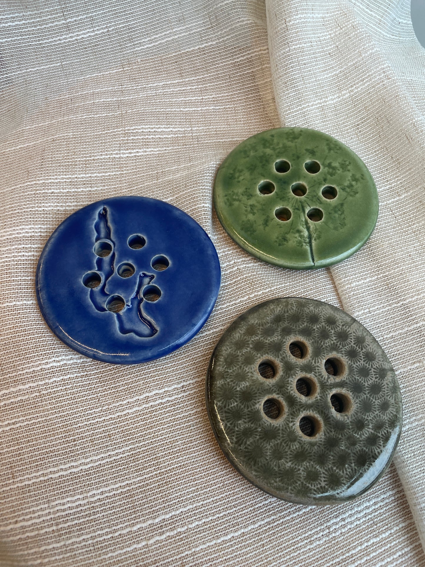 Little Traverse Tileworks Products: Ceramic Stem Holder, Trinket Dish, Soap Dishes