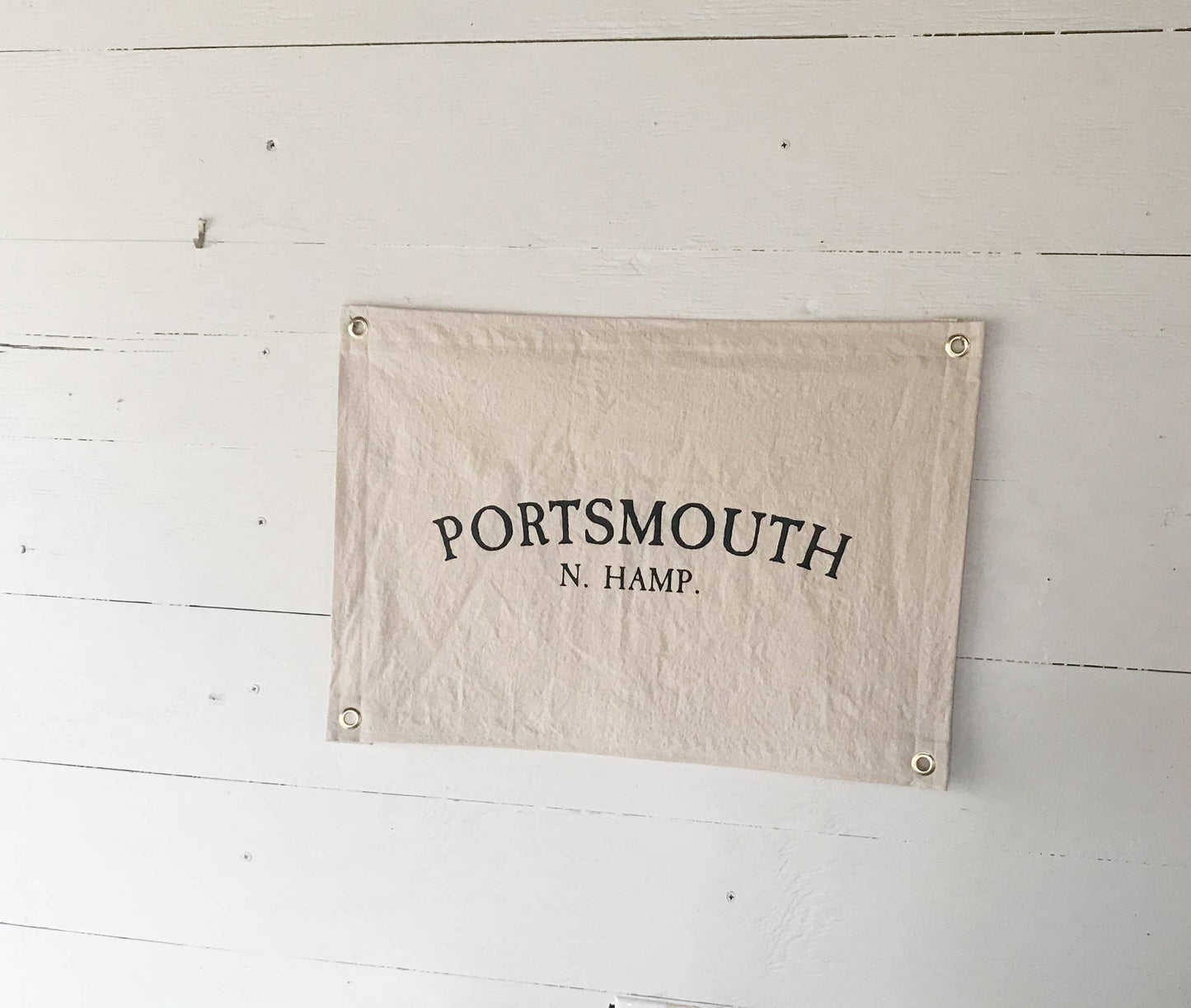 Seagate Studio: Personalized Town Name Canvas Banner Flag with grommets (Walloon Lake)