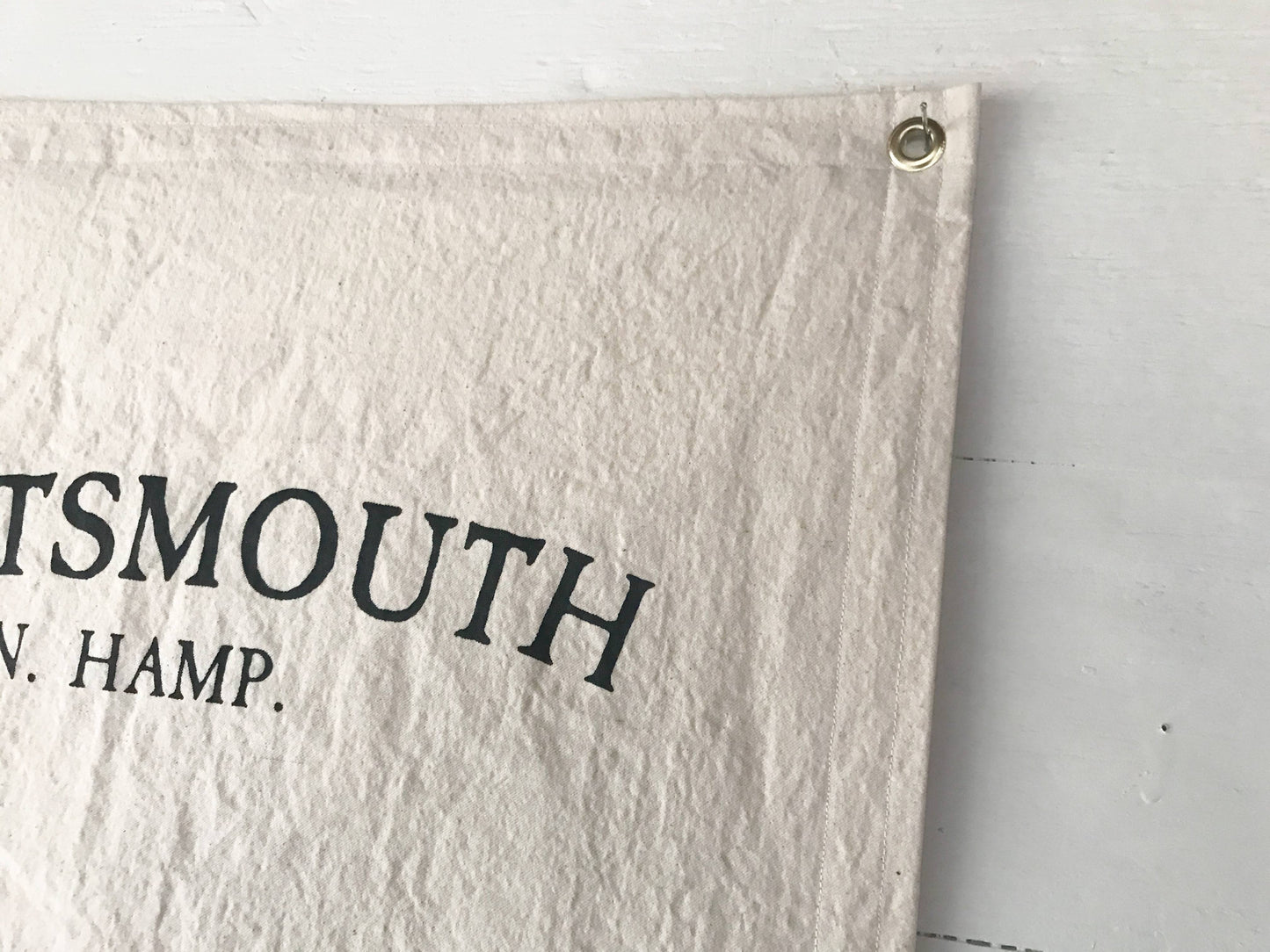 Seagate Studio: Personalized Town Name Canvas Banner Flag with grommets (Walloon Lake)