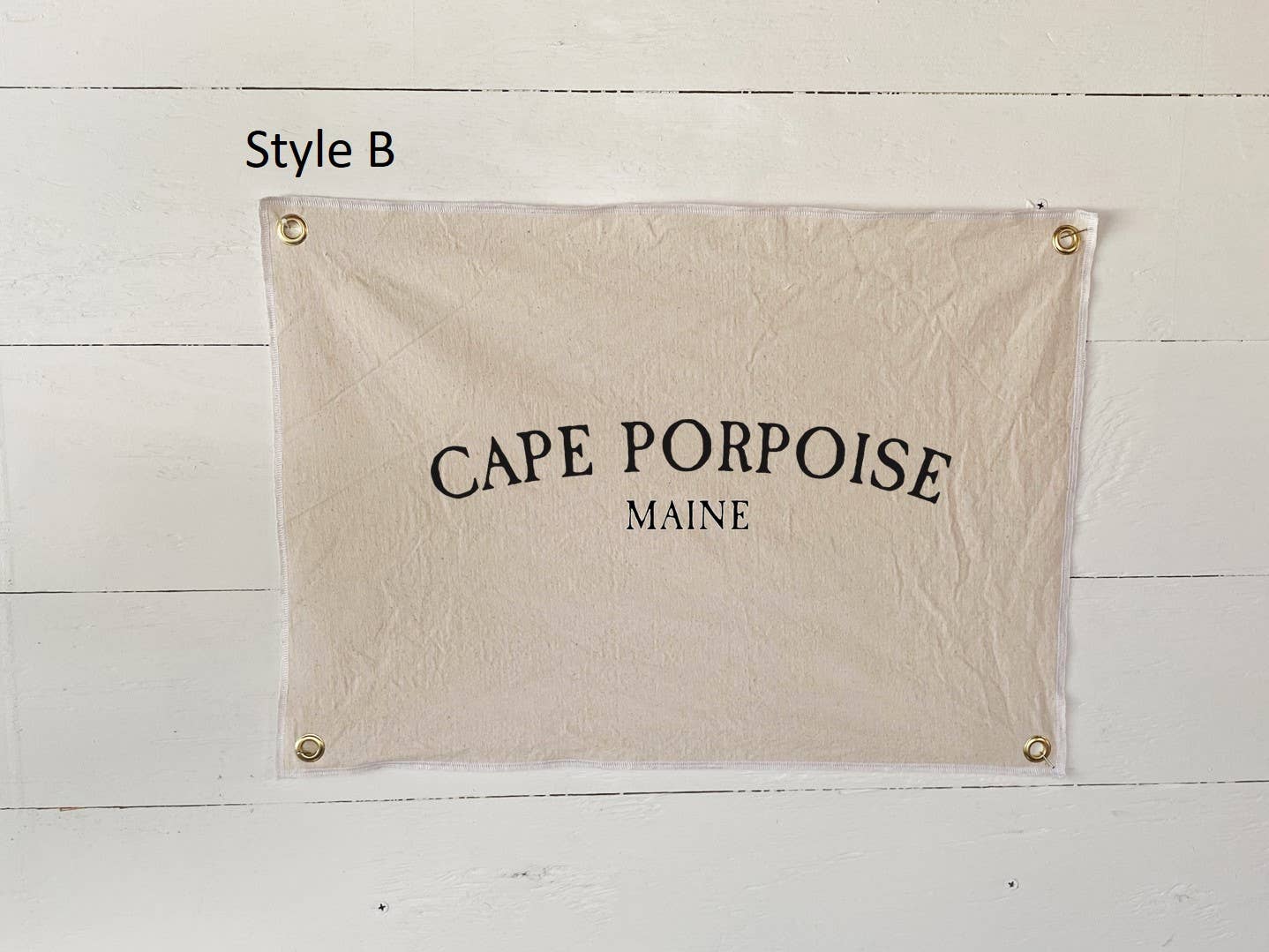Seagate Studio: Personalized Town Name Canvas Banner Flag with grommets (Walloon Lake)