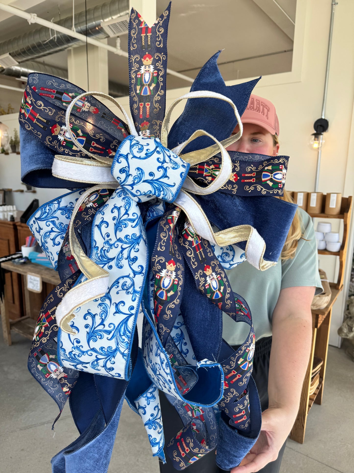 Blue Christmas Bow