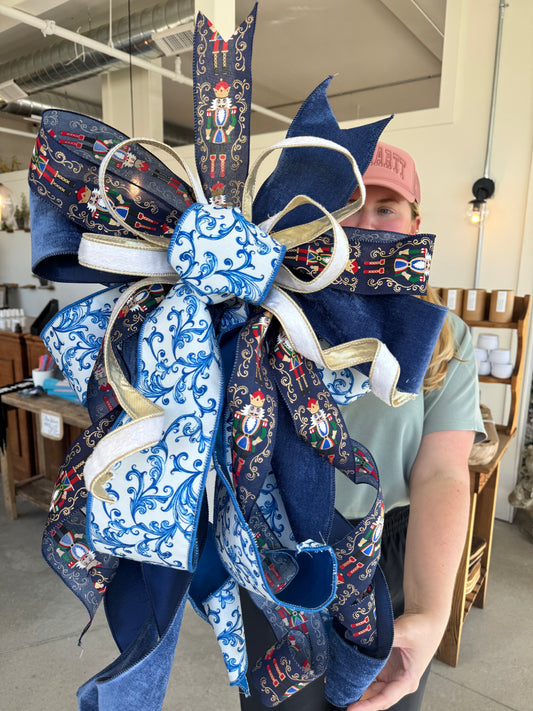 Blue Christmas Bow